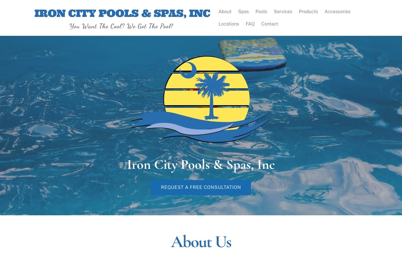 Iron City Pools & Spas website